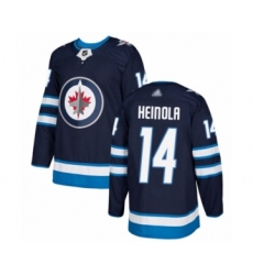 Youth Winnipeg Jets #14 Ville Heinola Authentic Navy Blue Home Hockey Jersey