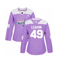 Women's Washington Capitals #49 Brett Leason Authentic Purple Fights Cancer Practice Hockey Jersey