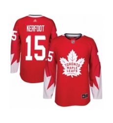 Men's Toronto Maple Leafs #15 Alexander Kerfoot Authentic Red Alternate Hockey Jersey