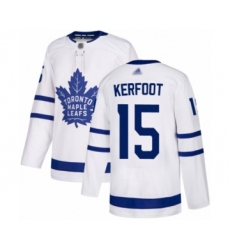 Men's Toronto Maple Leafs #15 Alexander Kerfoot Authentic White Away Hockey Jersey