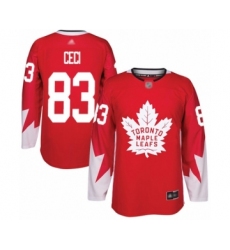 Men's Toronto Maple Leafs #83 Cody Ceci Authentic Red Alternate Hockey Jersey