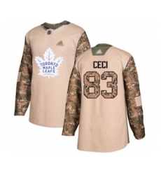 Youth Toronto Maple Leafs #83 Cody Ceci Authentic Camo Veterans Day Practice Hockey Jersey