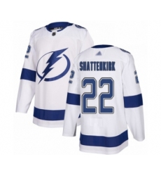 Men's Tampa Bay Lightning #22 Kevin Shattenkirk Authentic White Away Hockey Jersey