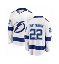 Men's Tampa Bay Lightning #22 Kevin Shattenkirk Fanatics Branded White Away Breakaway Hockey Jersey