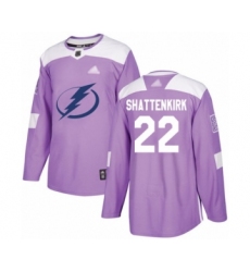 Youth Tampa Bay Lightning #22 Kevin Shattenkirk Authentic Purple Fights Cancer Practice Hockey Jersey