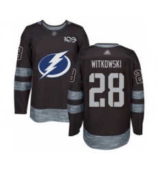 Men's Tampa Bay Lightning #28 Luke Witkowski Authentic Black 1917-2017 100th Anniversary Hockey Jersey