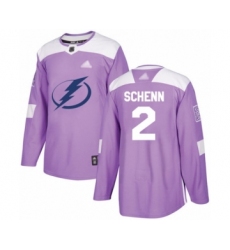 Youth Tampa Bay Lightning #2 Luke Schenn Authentic Purple Fights Cancer Practice Hockey Jersey
