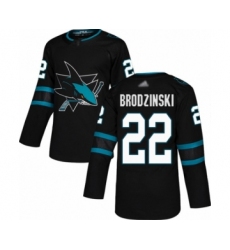Men's San Jose Sharks #22 Jonny Brodzinski Authentic Black Alternate Hockey Jersey