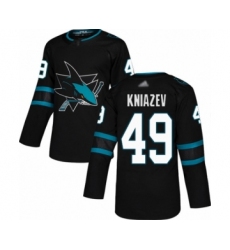 Men's San Jose Sharks #49 Artemi Kniazev Authentic Black Alternate Hockey Jersey
