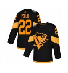Youth Pittsburgh Penguins #22 Samuel Poulin Authentic Black 2019 Stadium Series Hockey Jersey