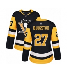 Women's Pittsburgh Penguins #27 Nick Bjugstad Authentic Black Home Hockey Jersey