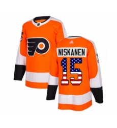 Youth Philadelphia Flyers #15 Matt Niskanen Authentic Orange USA Flag Fashion Hockey Jersey