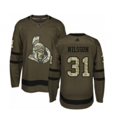 Men's Ottawa Senators #31 Anders Nilsson Authentic Green Salute to Service Hockey Jersey