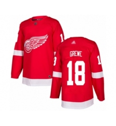 Men's Detroit Red Wings #18 Albin Grewe Authentic Red Home Hockey Jersey