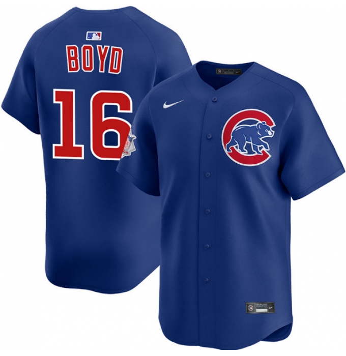 Men's Chicago Cubs #16 Matthew Boyd Royal Limited Stitched Baseball Jersey
