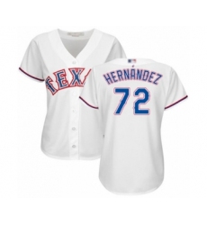 Women's Texas Rangers #72 Jonathan Hernandez Authentic White Home Cool Base Baseball Player Jersey