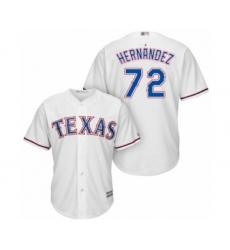 Youth Texas Rangers #72 Jonathan Hernandez Authentic White Home Cool Base Baseball Player Jersey