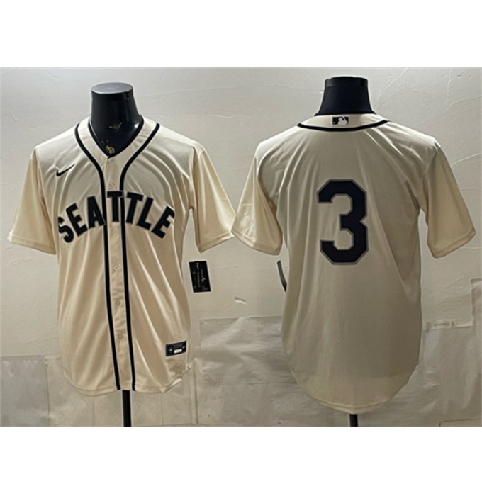 Men's Seattle Mariners #3 J.P. Crawford Cream Alternate Stitched Baseball Jersey