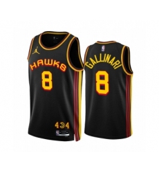Men's Atlanta Hawks #8 Danilo Gallinari 2022-23 Black Statement Edition Stitched Jersey