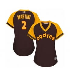 Women's San Diego Padres #2 Nick Martini Authentic Brown Alternate Cooperstown Cool Base Baseball Player Jersey