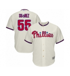 Youth Philadelphia Phillies #55 Ranger Suarez Authentic Cream Alternate Cool Base Baseball Player Jersey