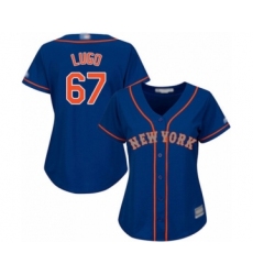 Women's New York Mets #67 Seth Lugo Authentic Royal Blue Alternate Road Cool Base Baseball Player Jersey