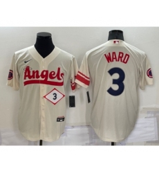 Men's Los Angeles Angels #3 Taylor Ward Number Cream 2022 City Connect Cool Base Stitched Jersey