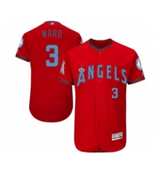 Men's Los Angeles Angels of Anaheim #3 Taylor Ward Authentic Red 2016 Father's Day Fashion Flex Base Baseball Player Jersey