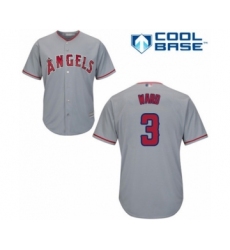 Youth Los Angeles Angels of Anaheim #3 Taylor Ward Authentic Grey Road Cool Base Baseball Player Jersey