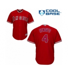 Youth Los Angeles Angels of Anaheim #4 Luis Rengifo Authentic Red Alternate Cool Base Baseball Player Jersey