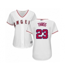 Women's Los Angeles Angels of Anaheim #23 Matt Thaiss Authentic White Home Cool Base Baseball Player Jersey