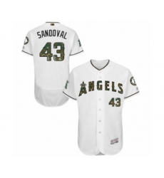 Men's Los Angeles Angels of Anaheim #43 Patrick Sandoval Authentic White 2016 Memorial Day Fashion Flex Base Baseball Player Jersey