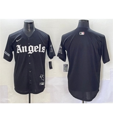 Men's Los Angeles Angels Blank Black 'Gothic Halo Edition' Vapor Limited Stitched Baseball Jersey