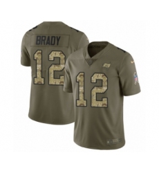 Youth Tampa Bay Buccaneers #12 Tom Brady Limited Olive Camo 2017 Salute to Service Football Jersey