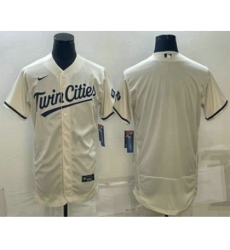 Men's Minnesota Twins Blank Cream 2022 City Connect Flex Base Stitched Jersey