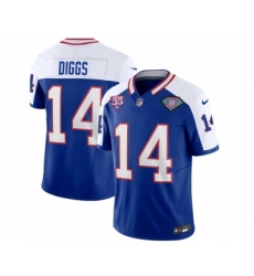 Men's Nike Buffalo Bills #14 Stefon Diggs Blue White 2023 F.U.S.E. 75th Anniversary Throwback Vapor Untouchable Limited Football Stitched Jersey