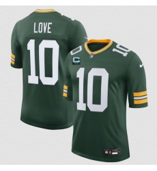 Men's Green Bay Packers #10 Jordan Love Green With 2-Star C New Vapor Untouchable Limited Football Stitched Jersey