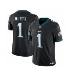 Men's Philadelphia Eagles #1 Jalen Hurts Black 2023 F.U.S.E. Vapor Untouchable Limited Stitched Football Jersey