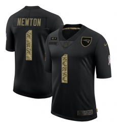 Men's New England Patriots #1 Cam Newton Camo 2020 Salute To Service Limited Jersey