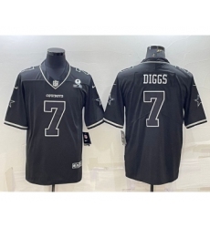 Men's Dallas Cowboys #7 Trevon Diggs Black With 1960 Patch Limited Stitched Football Jersey