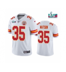 Men's Kansas City Chiefs #35 Jaylen Watson White Super Bowl LVII Patch Vapor Untouchable Limited Stitched Jersey