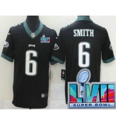 Women's Philadelphia Eagles #6 DeVonta Smith Limited Black Super Bowl LVII Vapor Jersey