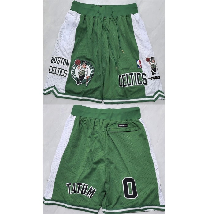 Men's Boston Celtics Green White Shorts (Run Small)