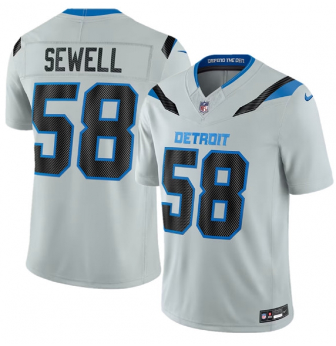 Men's Detroit Lions #58 Penei Sewell Silver 2026 F.U.S.E. Rivalries Collection Limited Football Stitched Jersey