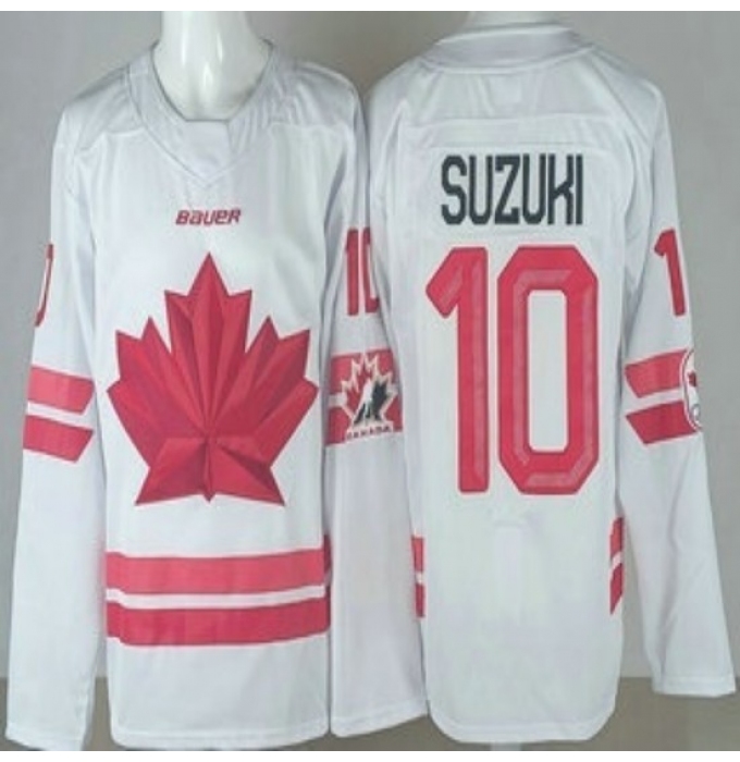 Men's Canada #10 Nick Suzuki White 2026 Olympics Authentic Jersey