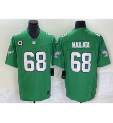 Men's Nike Philadelphia Eagles #68 Jordan Mailata Green 2023 F.U.S.E. Vapor Untouchable C Stitched Football Jersey