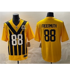 Men's Pittsburgh Steelers #88 Pat Freiermuth Gold 1933 Throwback Alternate Football Stitched Game Jersey