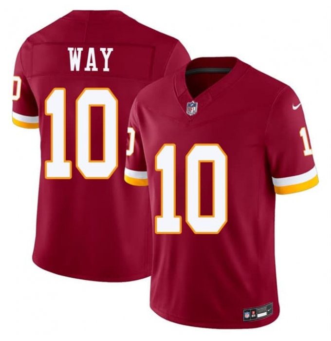 Men's Washington Commanders #10 Tress Way Burgundy 2026 F.U.S.E. Vapor Limited Football Stitched Jersey