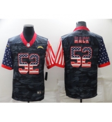 Men's Los Angeles Chargers #52 Khalil Mack Camo USA Flag Limited Stitched Jersey