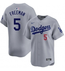 Men's Los Angeles Dodgers #5 Freddie Freeman Gray 2025 Limited Stitched Baseball Jersey